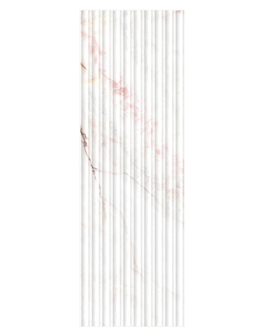 Carrara Rosa Pink Marble Effect Fluted Tiles - Image 5