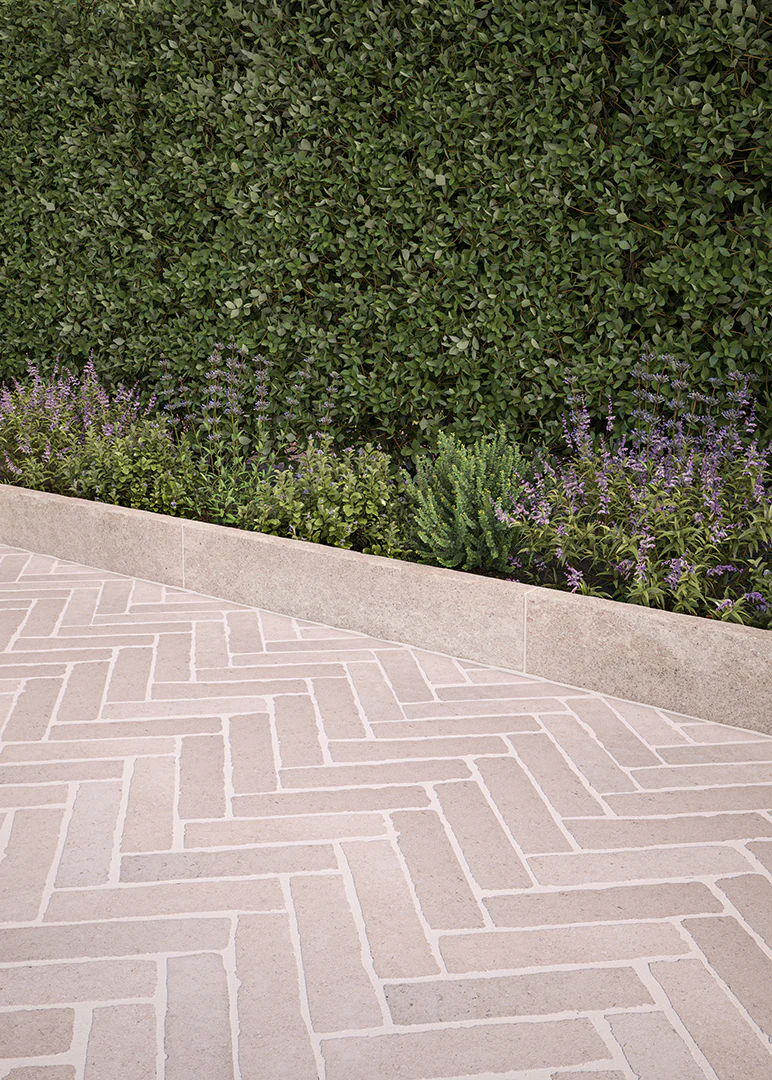 Dijon Tumbled Limestone Kerbstone - Image 2