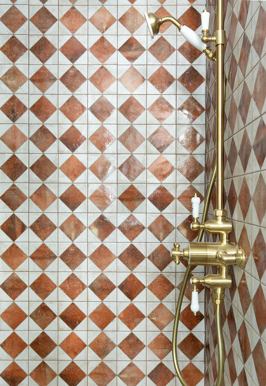 Julieta Autumn Red Chequered Tiles - Image 4