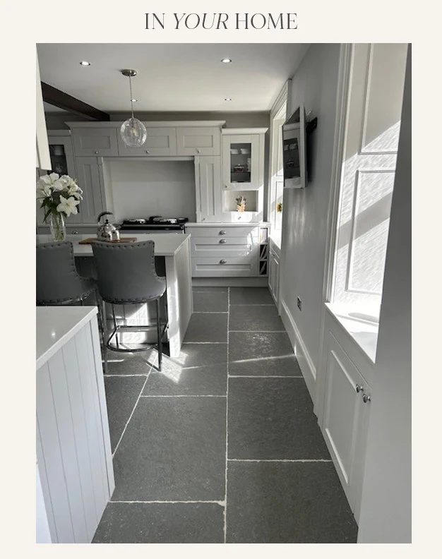 Worn Grey Antiqued Limestone Tiles - Image 6